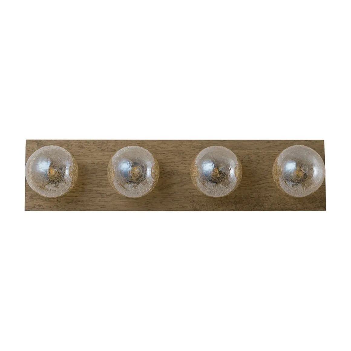 Amber Textured Glass Linear Wooden Semi Flush Mount / Wall Light