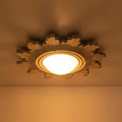 Antique Apollo Sunburst Sculpture Flush Mount / Wall Light