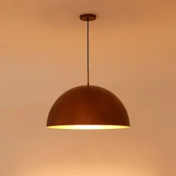 Antique Copper Style Iron Oversized Dome Pendant Light