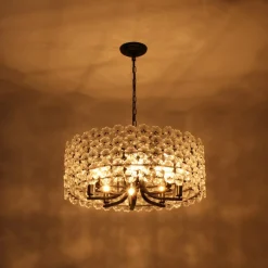 Art Deco Blossom Floral Cage Drum Lantern Pendant Light