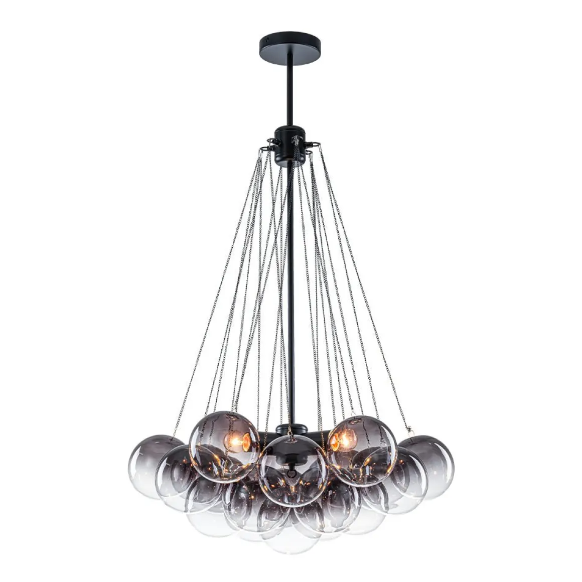 Art Deco Color Cluster Glass Globe Bubble Chandelier