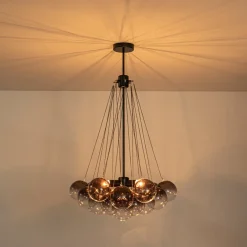 Art Deco Color Cluster Glass Globe Bubble Chandelier