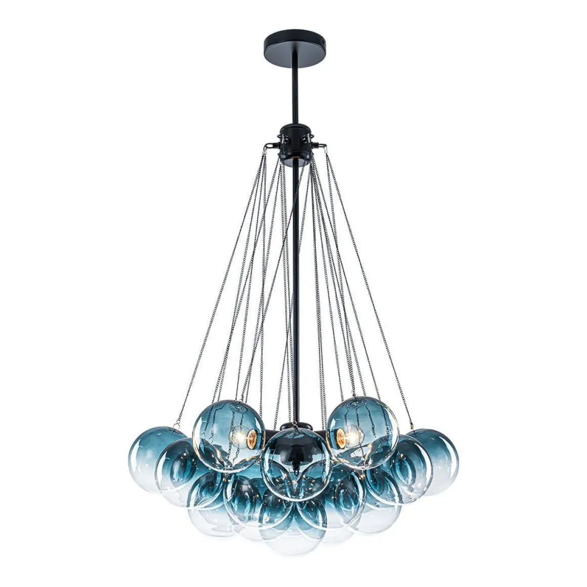 Art Deco Color Cluster Glass Globe Bubble Chandelier