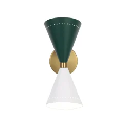 Art Deco 2-Light Up Down Dual Cone Wall Sconce