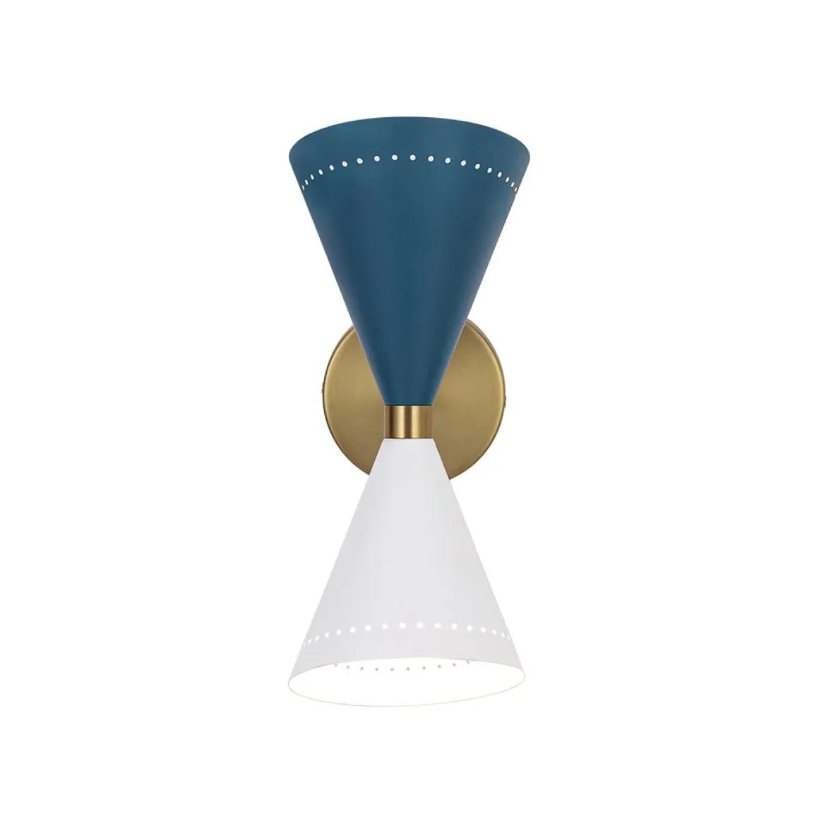 Art Deco 2-Light Up Down Dual Cone Wall Sconce