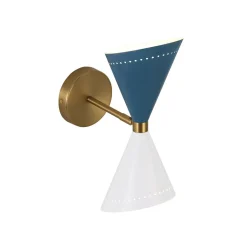 Art Deco 2-Light Up Down Dual Cone Wall Sconce