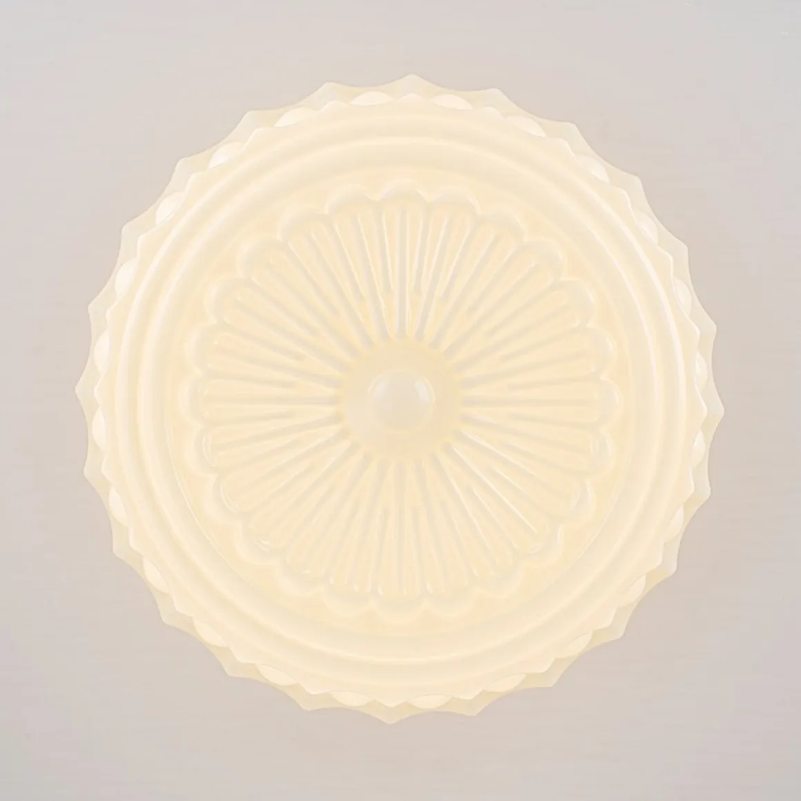 Art Deco Sculptural Milk Glass Schoolhouse LED Ceiling Light