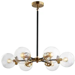 Black and Brass Mid-century Sputnik Chandelier