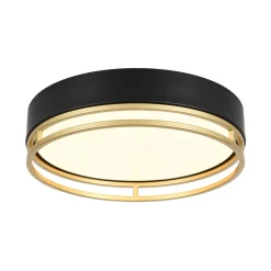 Black Gold Metal Round Dimmable LED Flush Mount Light 5CCT