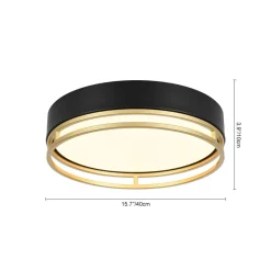 Black Gold Metal Round Dimmable LED Flush Mount Light 5CCT
