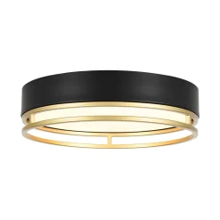 Black Gold Metal Round Dimmable LED Flush Mount Light 5CCT