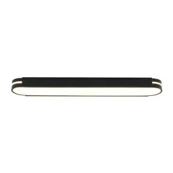 Black Minimalist Oval Dimmable LED Flush Mount Light