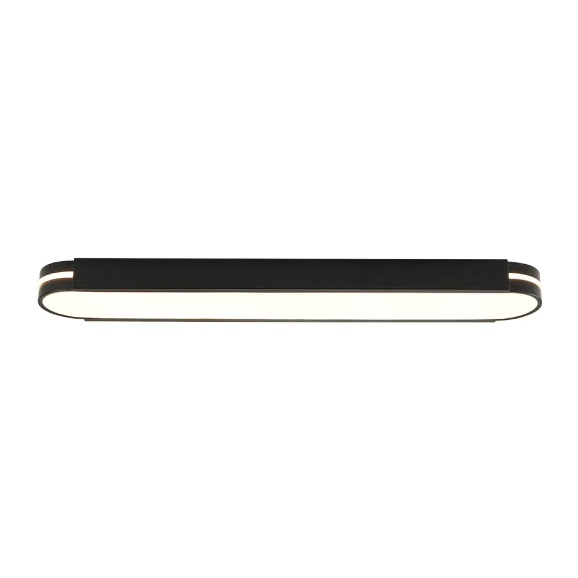 Black Minimalist Oval Dimmable LED Flush Mount Light