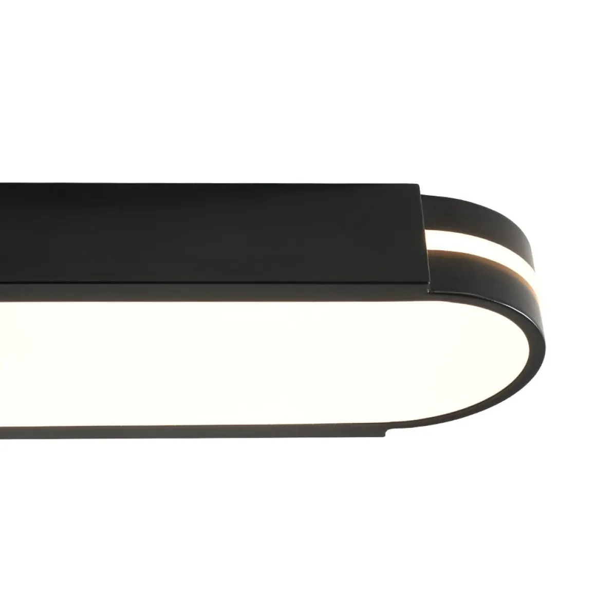Black Minimalist Oval Dimmable LED Flush Mount Light