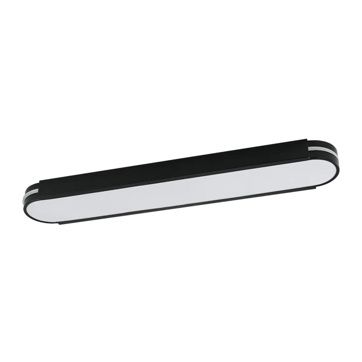 Black Minimalist Oval Dimmable LED Flush Mount Light