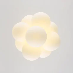 Bloom Brass Cluster Opal Glass Globe Bubble Chandelier