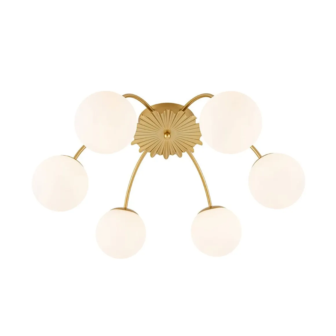 Bloom Dimmable Opal Glass Globe Bubble Semi Flush Chandelier