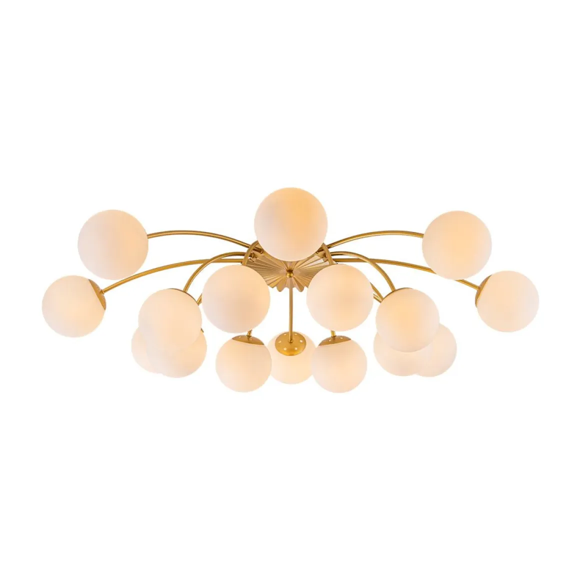 Bloom Dimmable Opal Glass Globe Bubble Semi Flush Chandelier