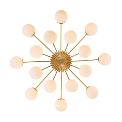 Bloom Dimmable Opal Glass Globe Bubble Semi Flush Chandelier