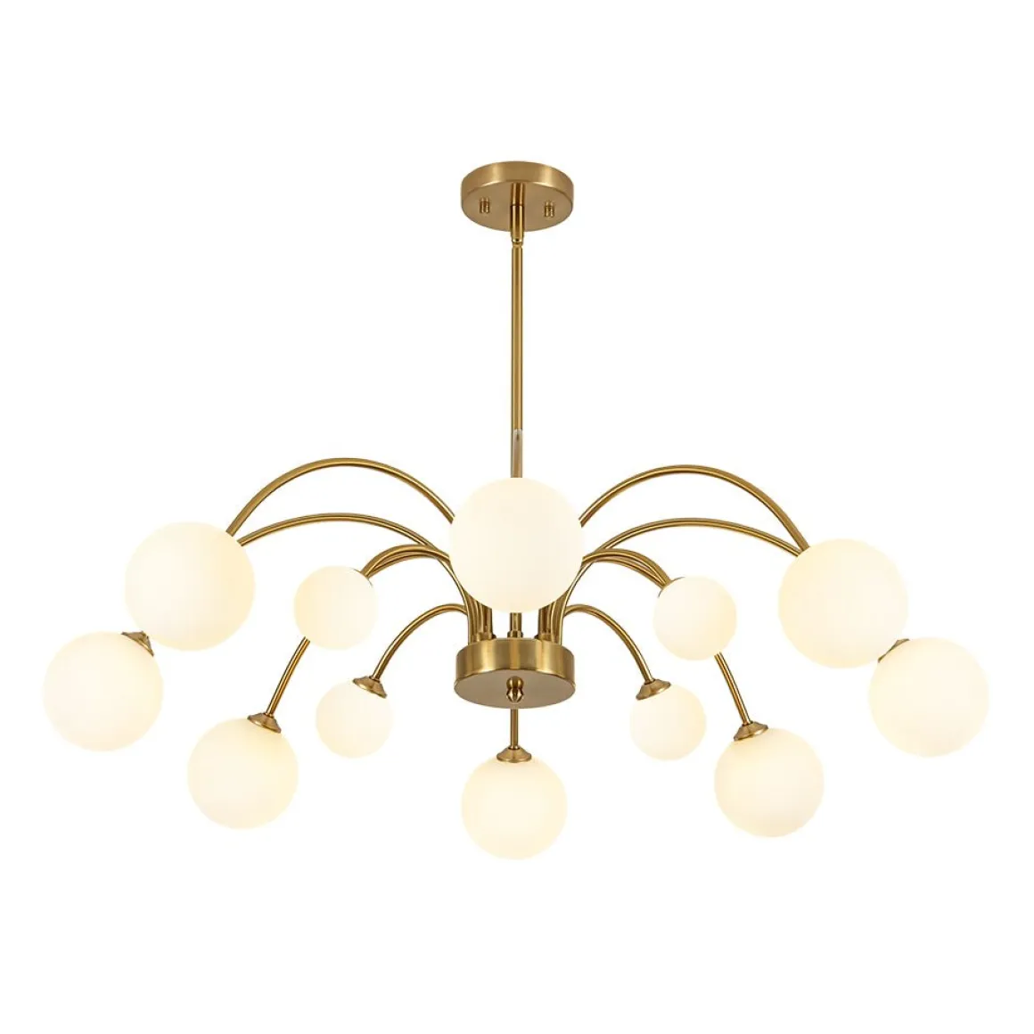 Bloom Frosted Glass Bubble Arched Arm Sputnik Chandelier