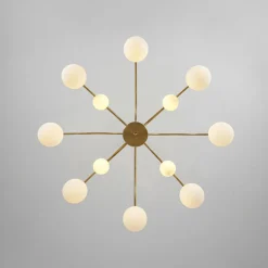 Bloom Frosted Glass Bubble Arched Arm Sputnik Chandelier