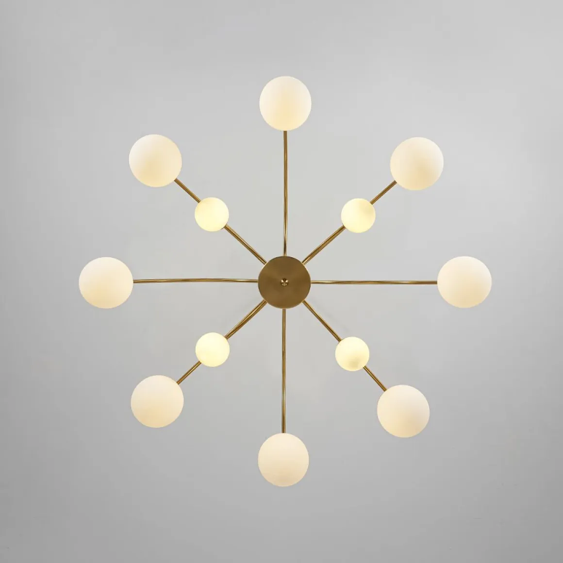 Bloom Frosted Glass Bubble Arched Arm Sputnik Chandelier