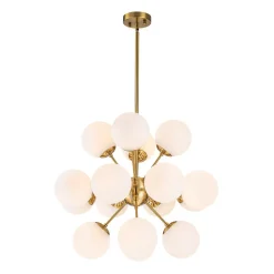 Bloom Frosted Glass Bubble Sphere Sputnik Chandelier