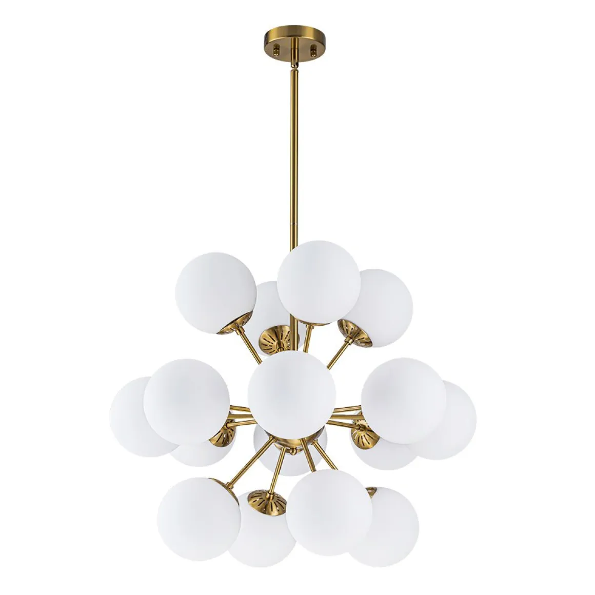 Bloom Frosted Glass Bubble Sphere Sputnik Chandelier