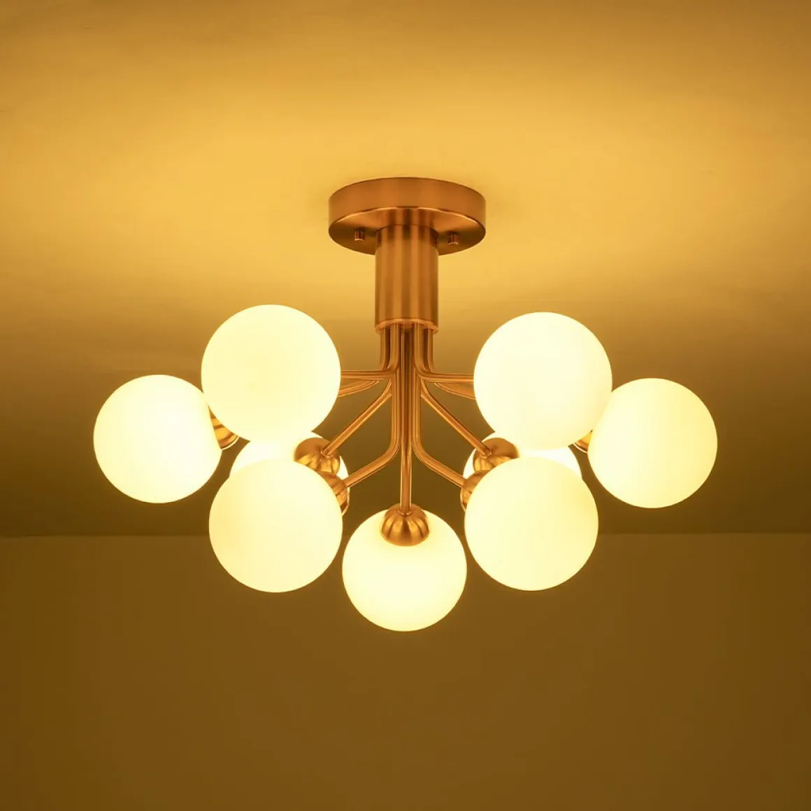 Bloom Frosted Glass Globe Tiered Bubble Sputnik Semi Flush