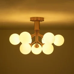 Bloom Frosted Glass Globe Tiered Bubble Sputnik Semi Flush