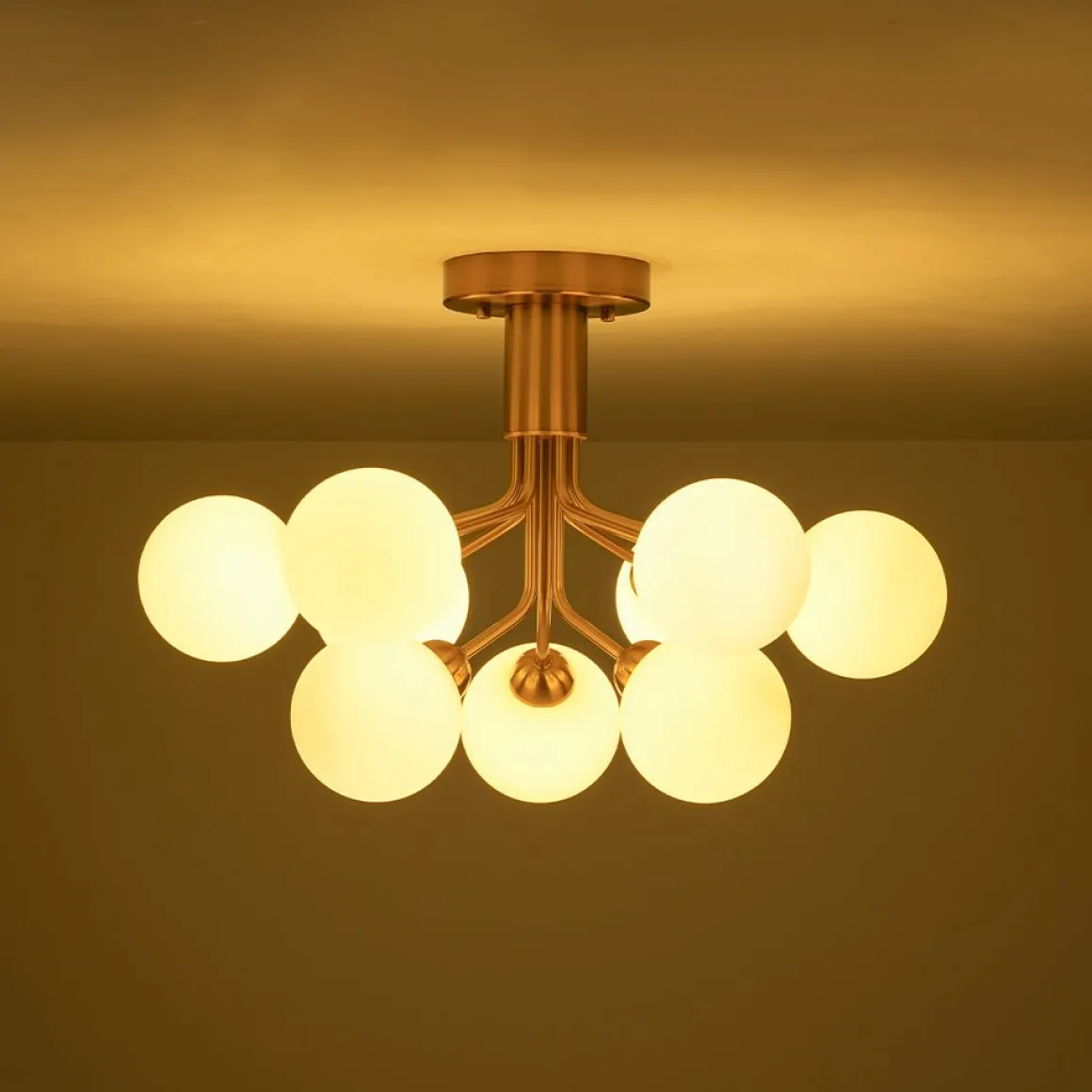 Bloom Frosted Glass Globe Tiered Bubble Sputnik Semi Flush