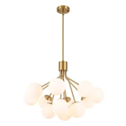Bloom Opal Glass Bubble Tiered Sputnik Semi Flush Chandelier