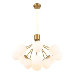 Bloom Opal Glass Bubble Tiered Sputnik Semi Flush Chandelier