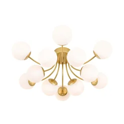 Bloom Tiered Frosted Glass Globe Bubble Semi Flush Chandelier