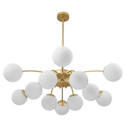 Blossom 12-Light Opal Glass Bubble Semi Flush Chandelier