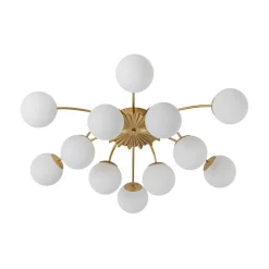 Blossom 12-Light Opal Glass Bubble Semi Flush Chandelier
