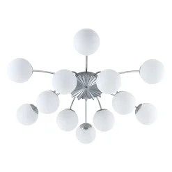 Blossom 12-Light Opal Glass Bubble Semi Flush Chandelier