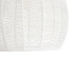 Boho Ivory Woven Thread Dome Cage Semi Flush Mount