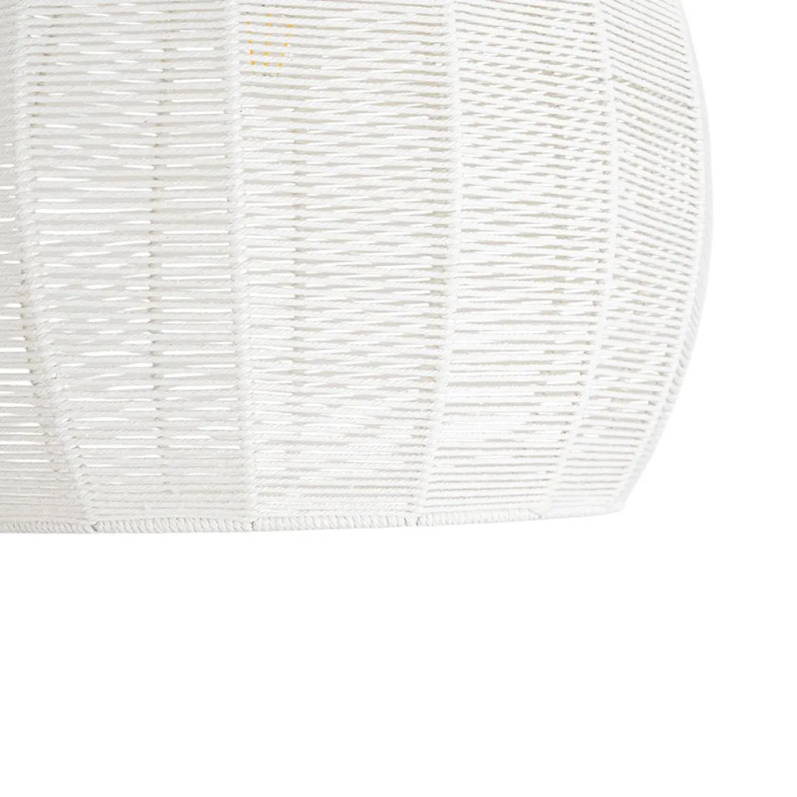 Boho Ivory Woven Thread Dome Cage Semi Flush Mount