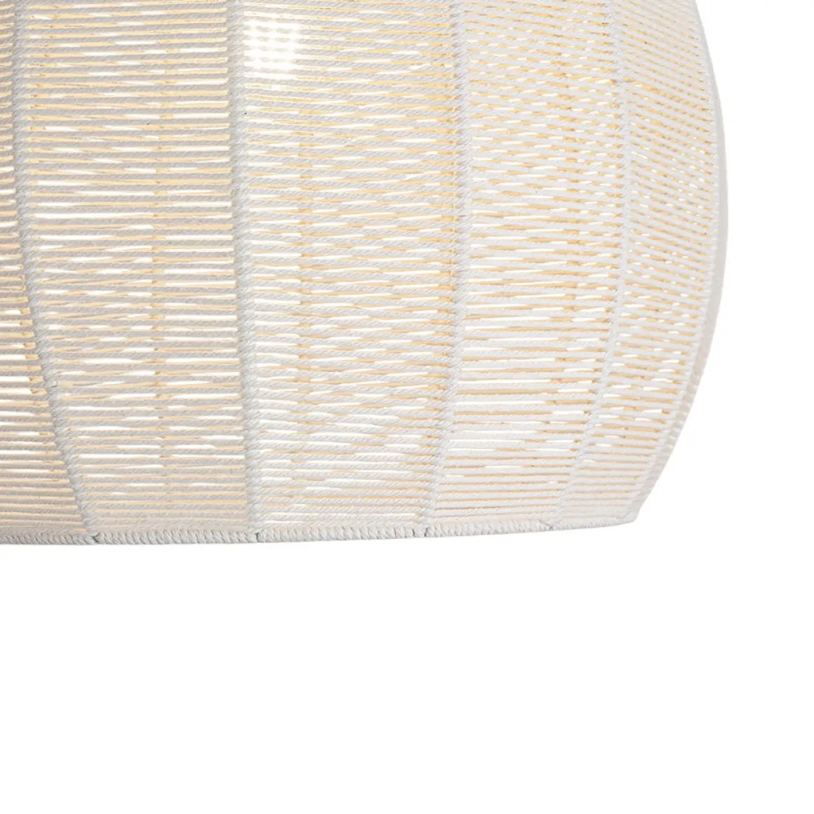Boho Ivory Woven Thread Dome Cage Semi Flush Mount