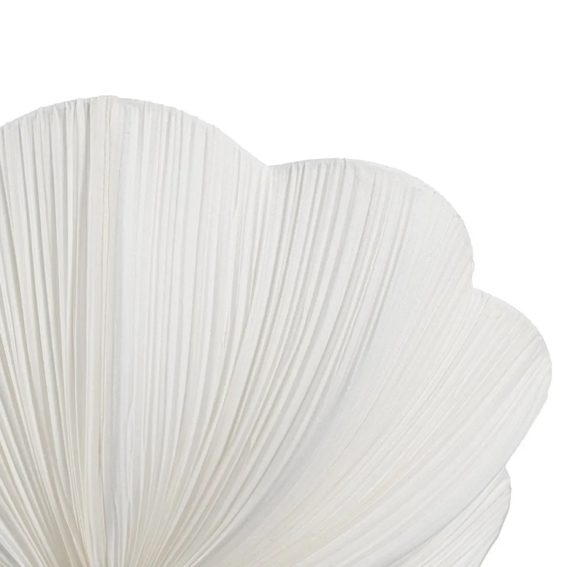 Boho Pleated Flower White Fabric Semi Flush Mount