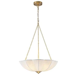 Boho Pleated Flower White Fabric Cage Pendant Light
