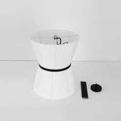 Boho 2-Tier White Fabric Tapered Drum Pendant Light