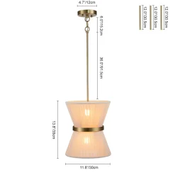Boho 2-Tier Woven Thread Tapered Drum Pendant Light