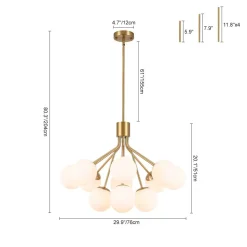 Bouquet Tiered Sputnik Pendant Frosted Glass Bubble Chandelier