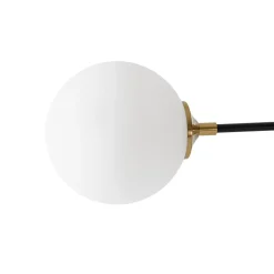 Brass Black 3-Light Frosted Glass Globe Semi Flush Mount