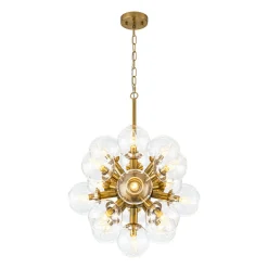 Brass Cluster Glass Globe Bubble Sphere Sputnik Chandelier