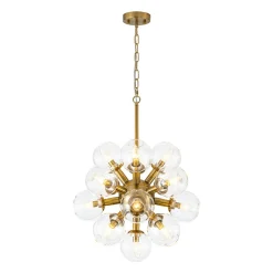 Brass Cluster Glass Globe Bubble Sphere Sputnik Chandelier