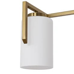 Brass 3-Light Frosted Glass Cylindrical Shade Vanity Wall Sconce
