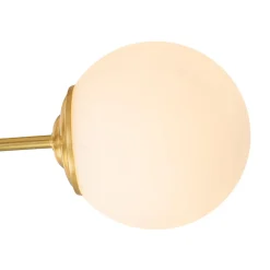 Brass 3-Light Opal Glass Globe Semi Flush Mount